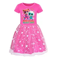 Anime Superkitties robe enfants 2025 été robes décontractées bébé filles Super chats vêtements enfants fête de mariage princesse robes 4