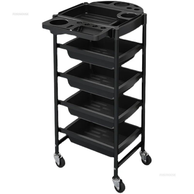 Multifunctional Beauty Trolley Rack Barber Shop Iron Salon Trolleys Beauty Salon Perm And Dye Organizer Trolley Furniture multi layer storage trolley
