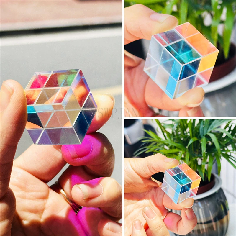 5PCS Crystal Glass Prism Diamond Cube Optical Glass RGB Prism Sunlight Capture Decoration Photography Props