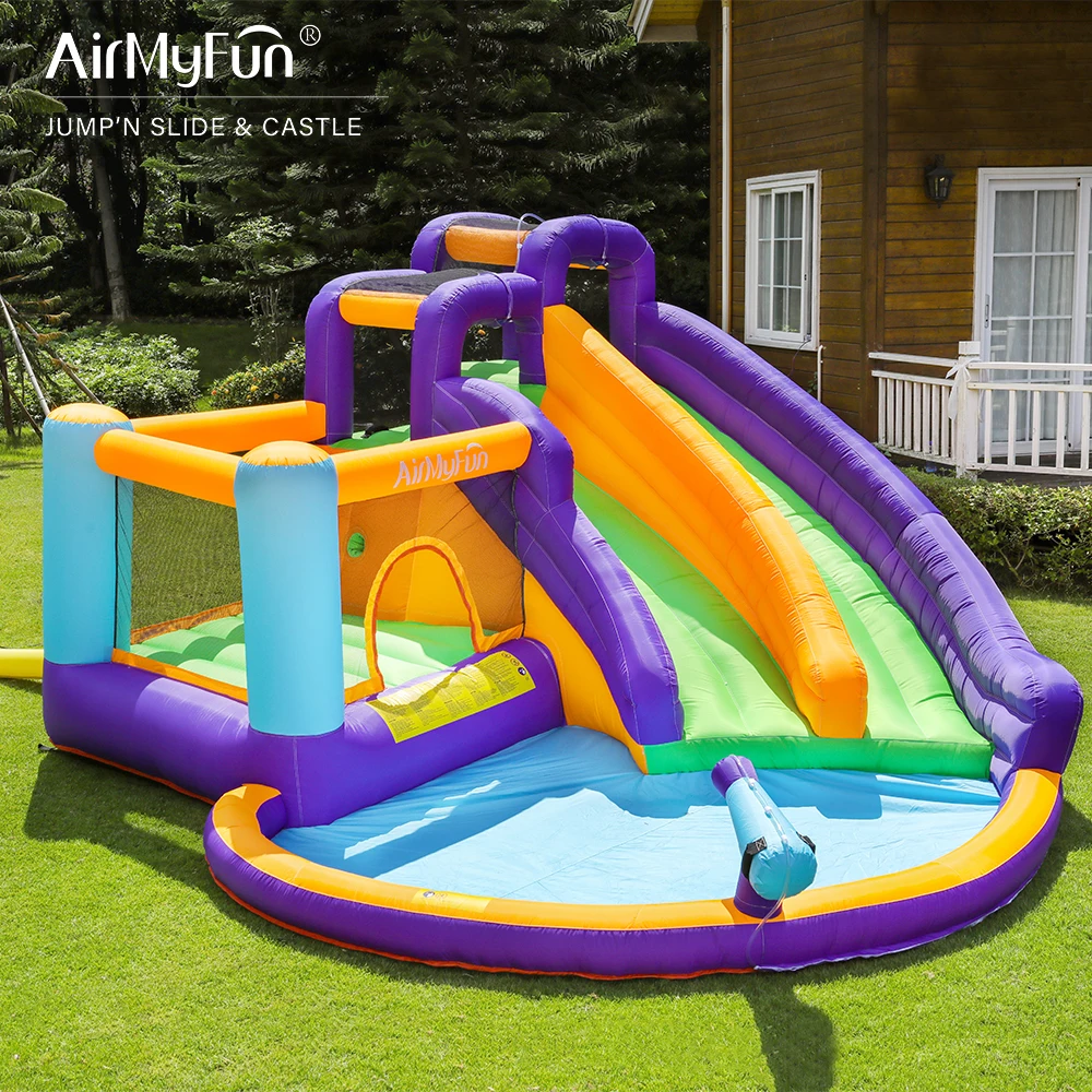 

Airmyfun Double Water Slide Commercial Bouncy House Air Bounce Bouncing Castle Inflatable Kids Jumping castle