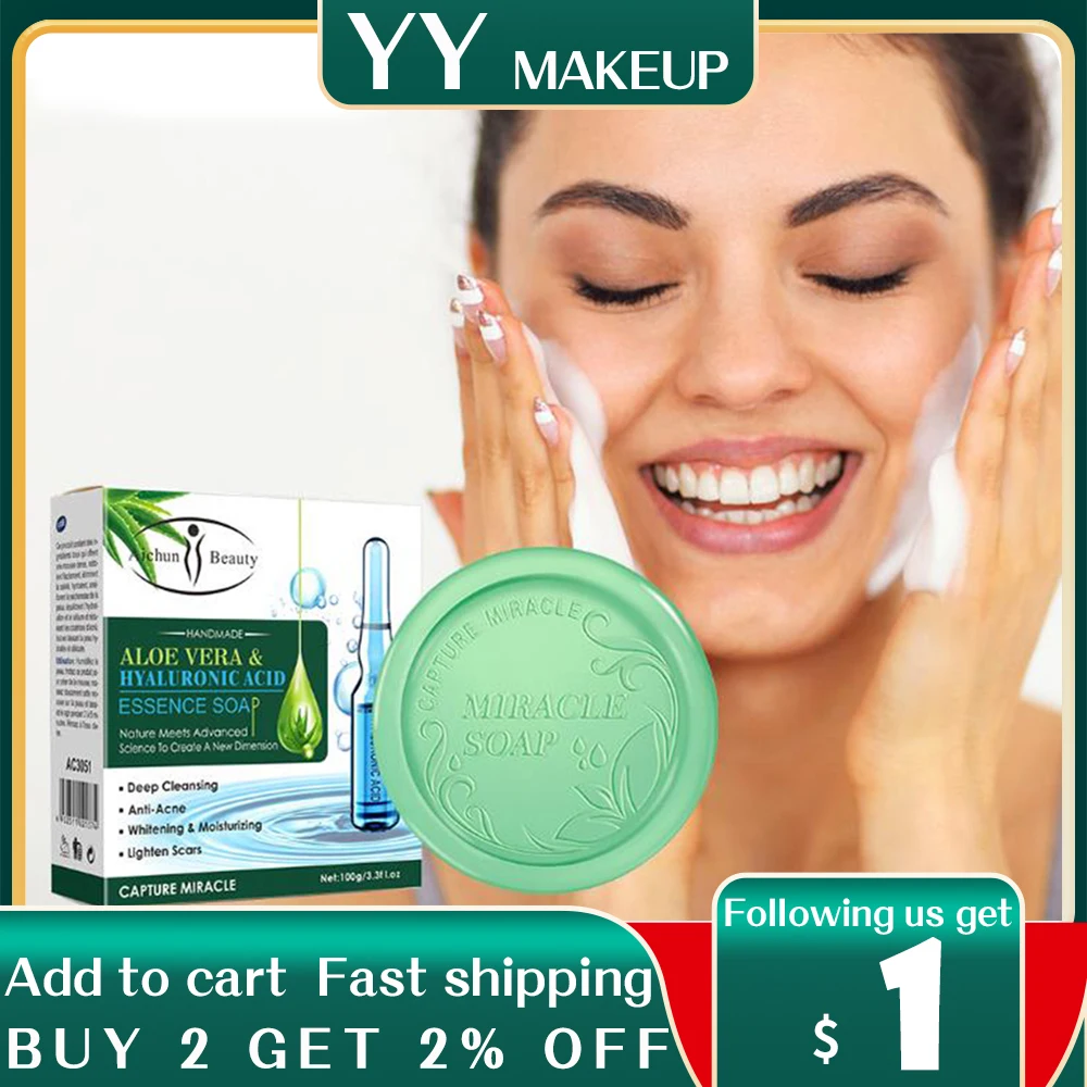 아이춘 알로에 페이스 클렌징 비누, 히알루론산 에센셜 오일 비누, 수분을 공급하고 수분을 공급, 핸드 비누 청소 