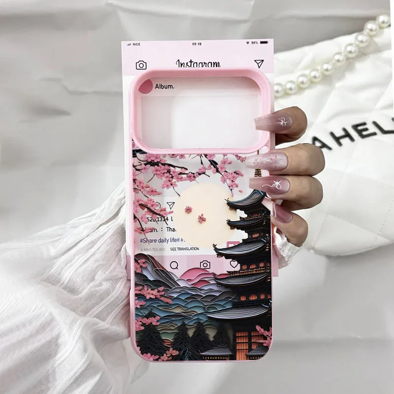 Anime Sunset House Landscape Phone Case - Shockproof Clear Cover Shell