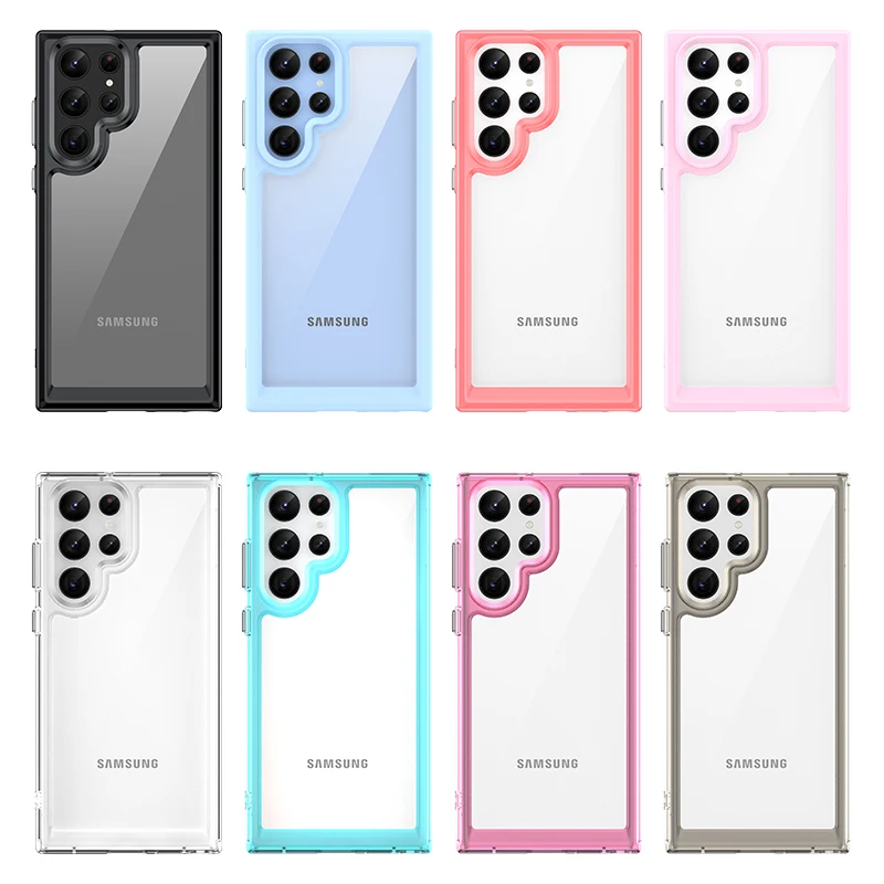 Transparent Clear Case with Anti-Fingerprint Soft Edges and Durable PC+TPU Back Cover
