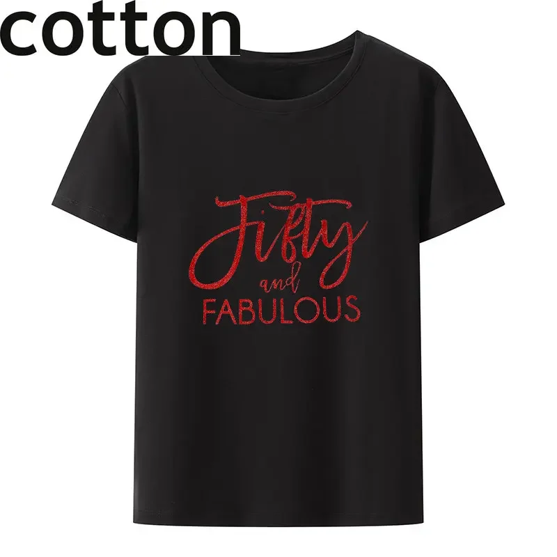 50 ° Compleanno Regali Per Le Donne 50 Camicie Di Compleanno 50 Anni Festa Di Compleanno Maglietta Grafica A Maniche Corte Hipster Casual Cool