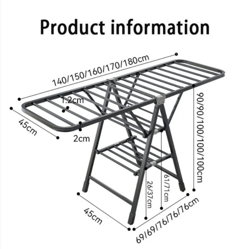Clothes Drying Rack Home Indoor Folding Vertical Vlothes Drying Rack Veranda Steel Clothes Wheels Dryer Removable Quilt Tower Shelf Laundry Holder