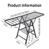 Home Indoor Folding Vertical Vlothes Drying Rack Veranda Steel Clothes Wheels Dryer Removable Quilt Tower Shelf Laundry Holder 5