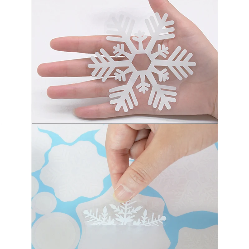 36pcs/lot White Snowflake Christmas Wall Stickers Glass Window Sticker Christmas Decorations for Home New Year Gift Navidad 2024