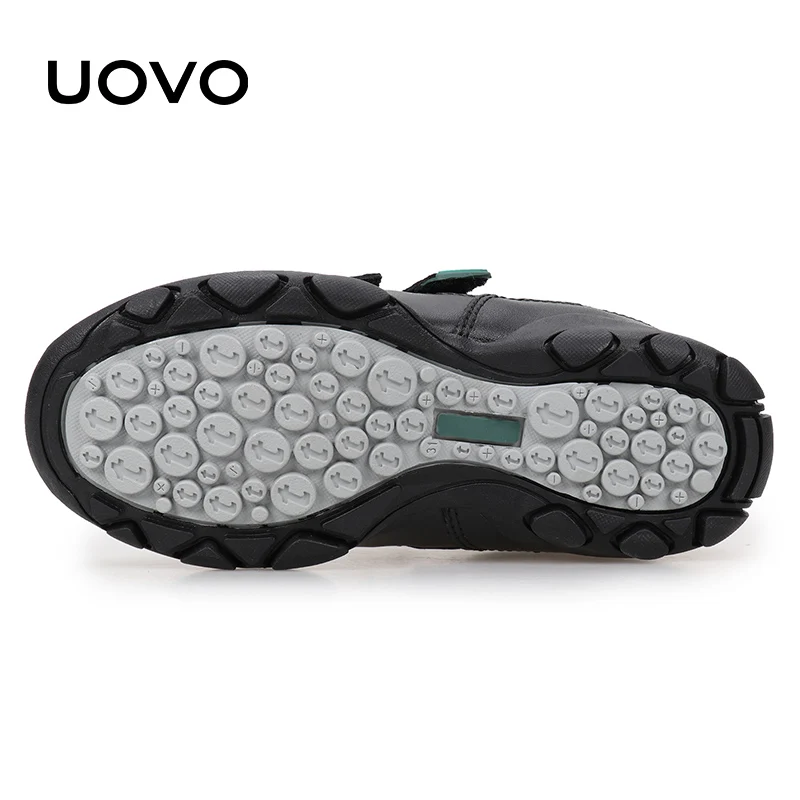 Kids shoes UOVO 2025 Spring and Autumn Children's sneakers boy Genuine Leather  Footwear Black Casual Sneakers  shoes size 31-42 6