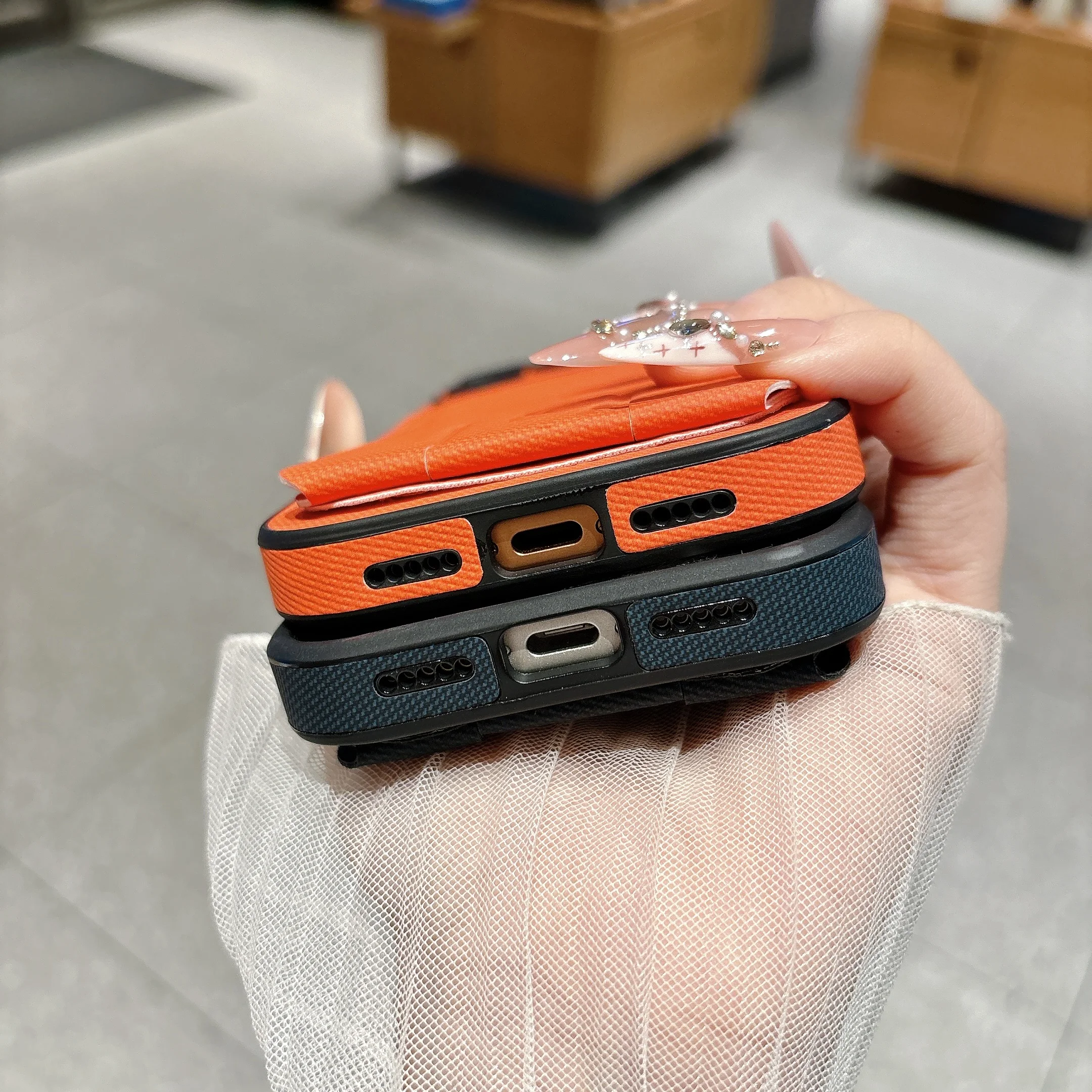 Innovative Fabric Phone Case with Card Slot & Hidden Kickstand - Matte Glass Cover