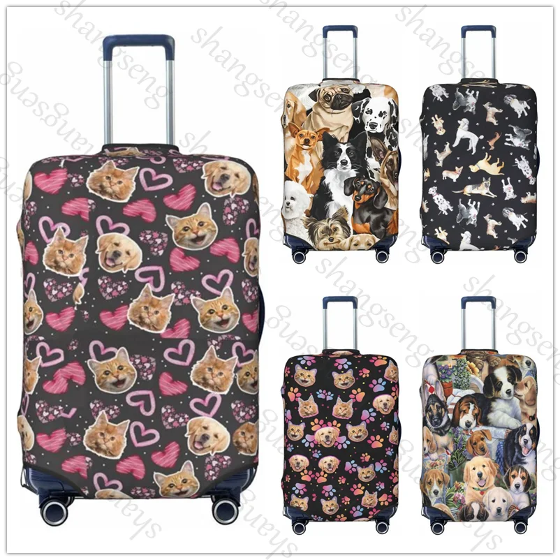 Funny animals dog cat Elastic Luggage Protective Cover Zipper Suit For 18-32 inch Bag Suitcase Cover Trolley Travel Accessories