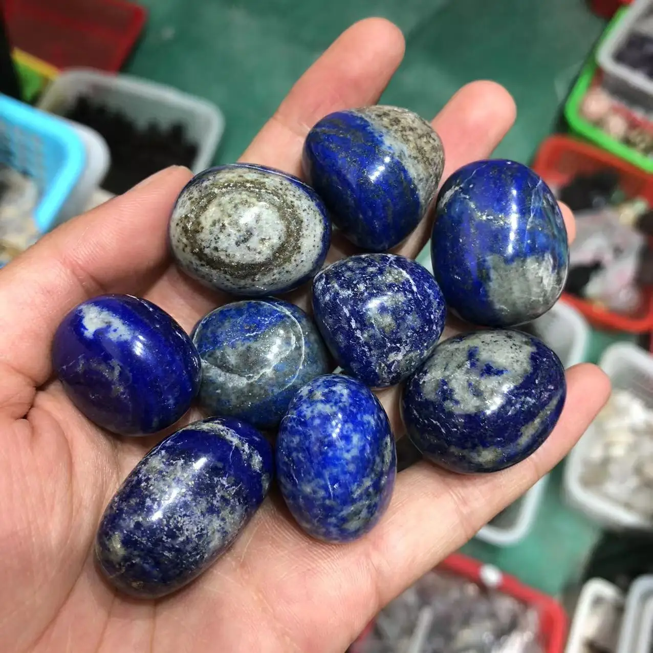 

Lapis Lazuli Tumbled Stones Natural Quartz Crystal Healing Reiki Polished Gemstones Home Decoration