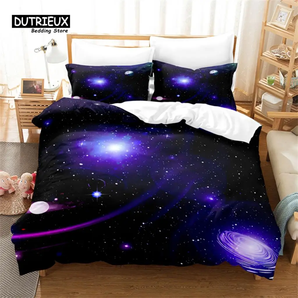 

Beautiful Star Sky Bedding Set, Star Sky Duvet Cover Set, 3D Bedding, Digital Printing, Queen Size, Fashion Design