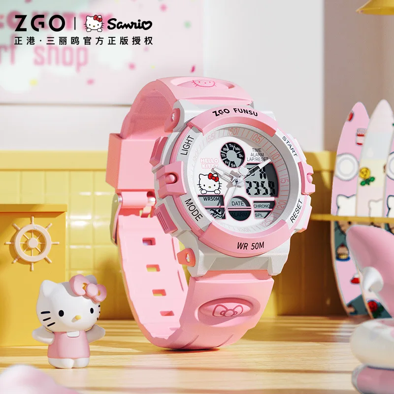 

Original Hello Kitty Watch Mymelody Cinnamorol Joint Watch Student Sports Waterproof Anti-Drop Sanrio Electronic Watch Kids Toys