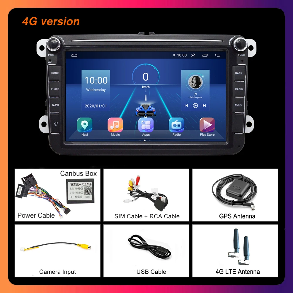 car monitor screen 2Din Android Car Radio GPS For VW / Volkswagen Skoda Octavia Golf 5 6 Touran Passat B6 Polo Jetta Car Multimedia Player car tv monitor