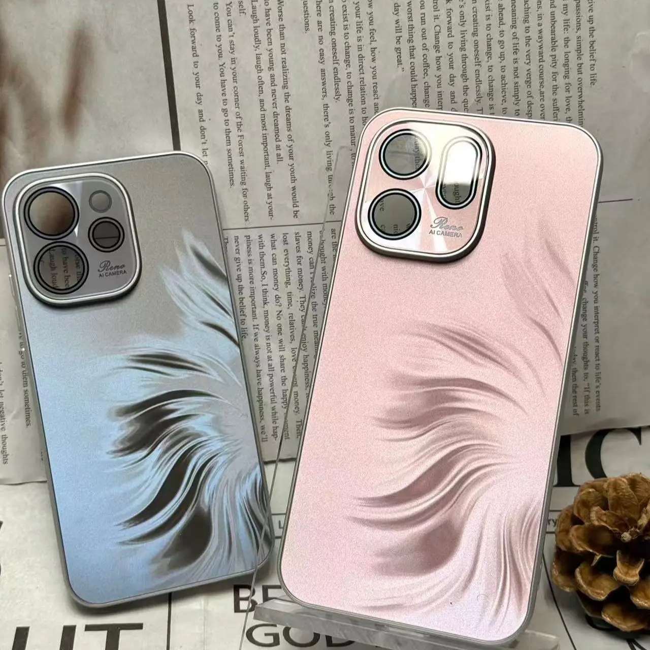 Luxury Electroplated Frosted Acrylic Shockproof Case with Full Lens Protection