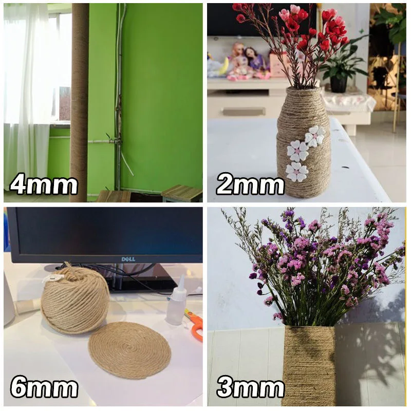 Natural Jute Burlap Rope Cord String For Weddings Belt Strap Floristry Party Gardening Decoration DIY Gift Packing jute rope
