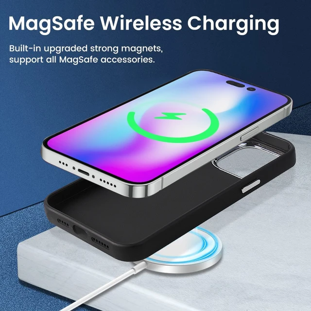 Für magsafe magnetische Kieselgel Handy hülle für iPhone 15 plus 14 13 12  11 pro max weiche stoß feste Absturz sicherung - AliExpress