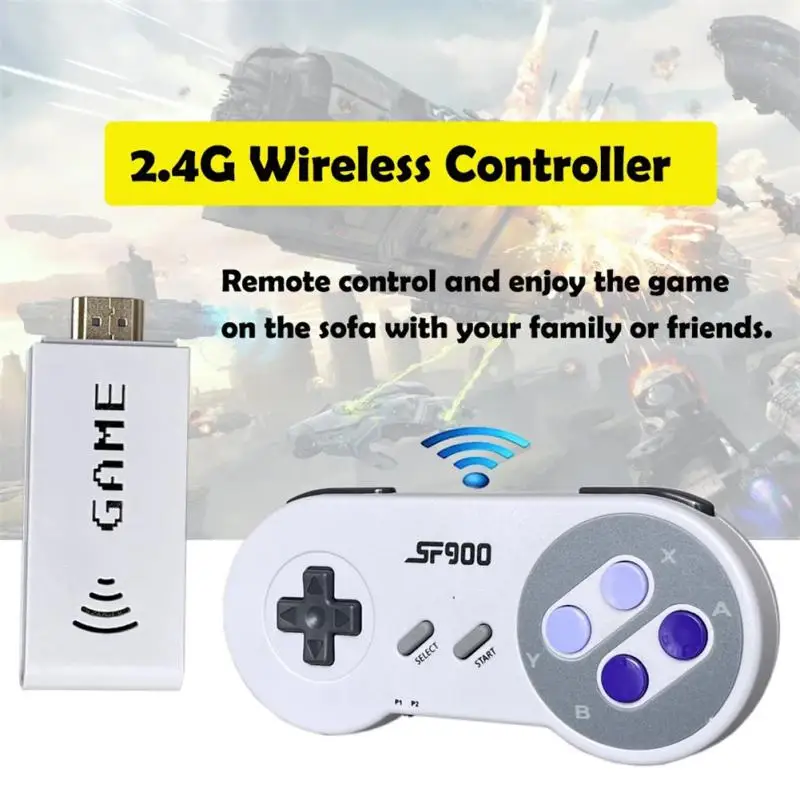 Vilcorn 미니 무선 Everdrive 게임 스틱 콘솔, SNES NES HDMI 호환 내장, SFC 드라이브용 3900 + 레트로 BR 게임