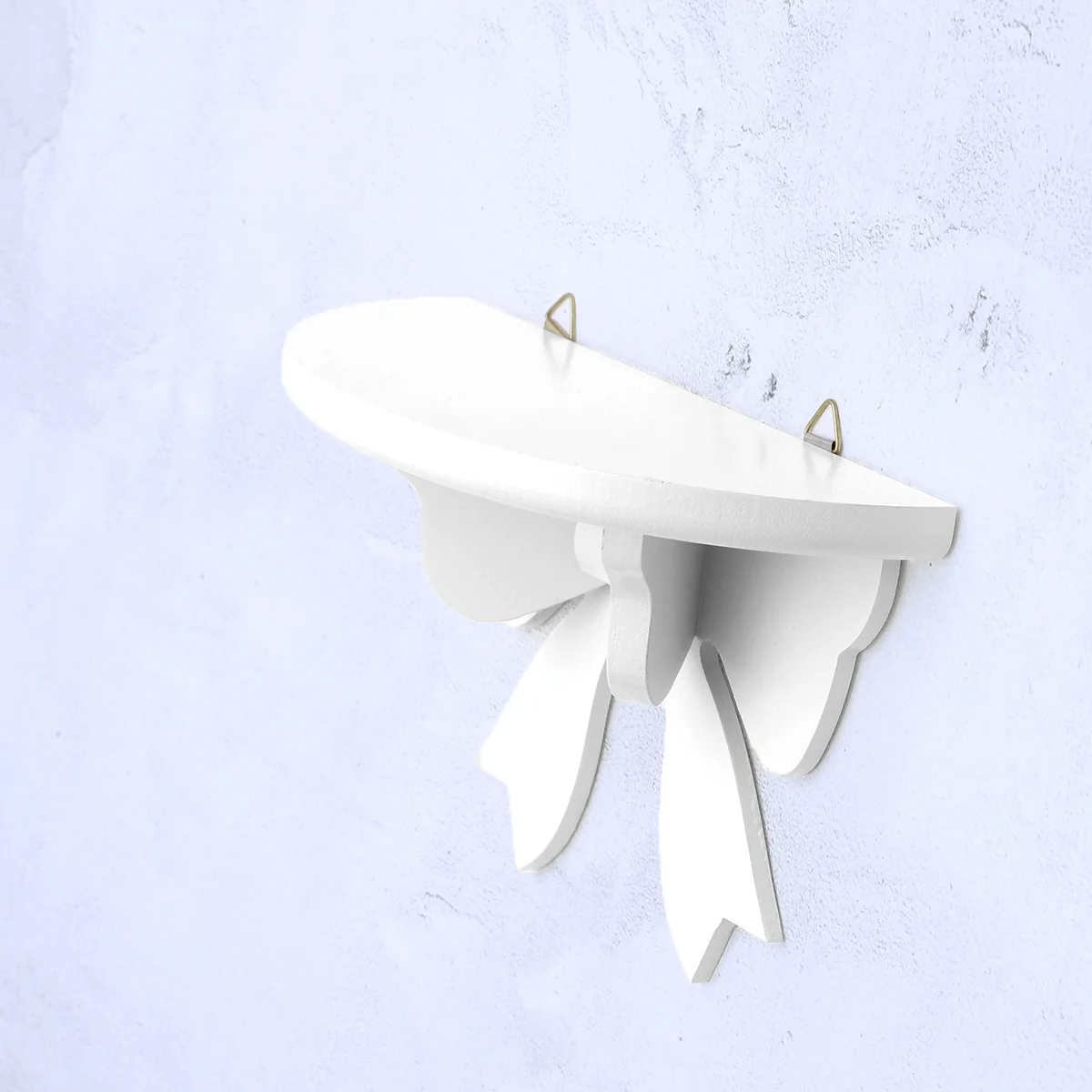 

Zerodeko Wood Wall Shelves Bow Shaped Blue Wooden Floating Shelf Rustic Wall Display Shelf Flower Pot Holder Room Home