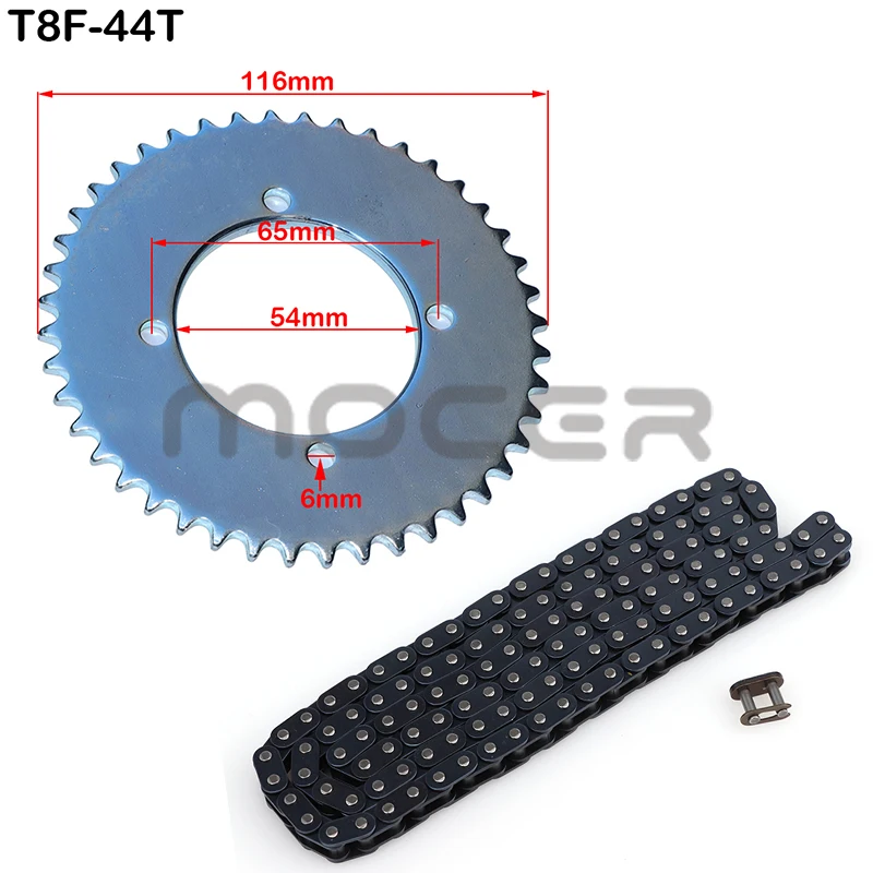 47cc 49cc T8F Chain 136 Links and 38T 44T 54T 58T 64T 74T Teeth Sprocket Kits For Mini Moto Atv Quad 2 Stroke Engine Parts