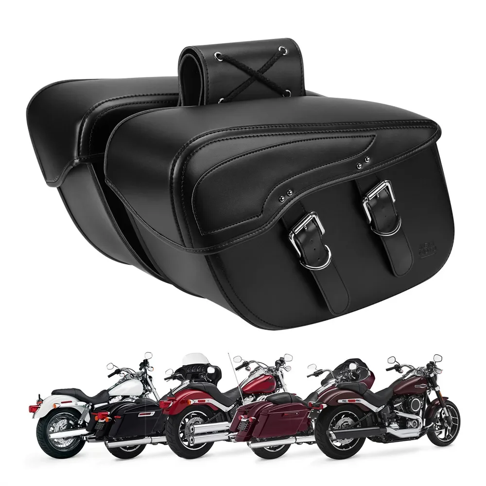 Motorcycle-Saddlebag-Luggage-Storage-Leather-Tool-Side-Bags-Universal ...