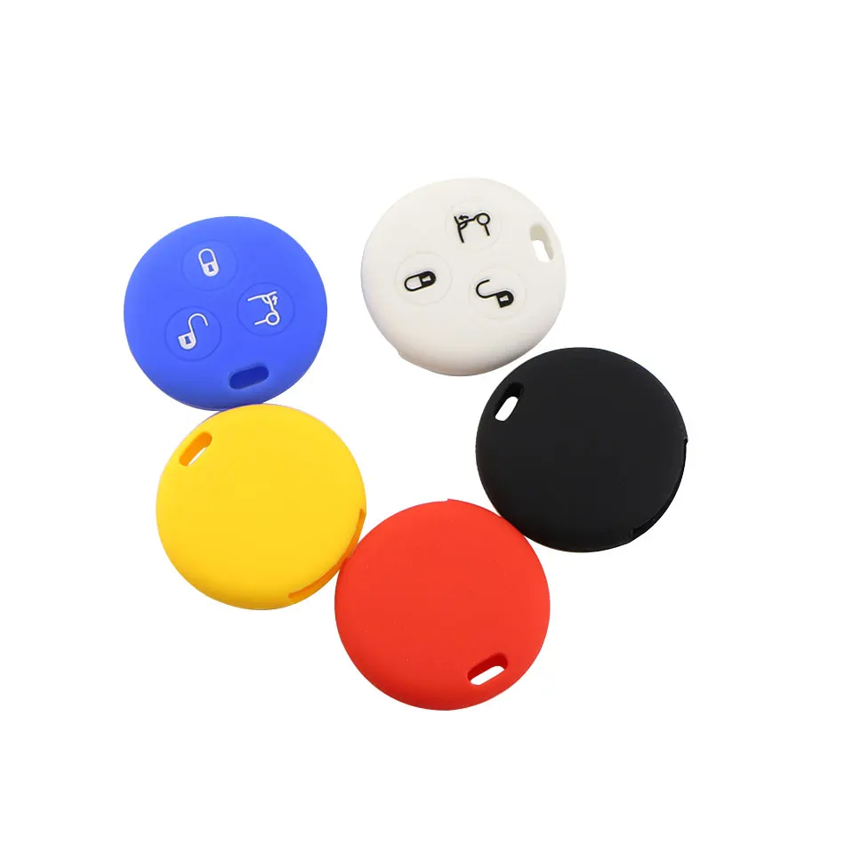 Silicone Car Key Cover Case Skin Protective Bag for Benz Smart City Roadster Fortwo 3 Button Remote Fob Cover