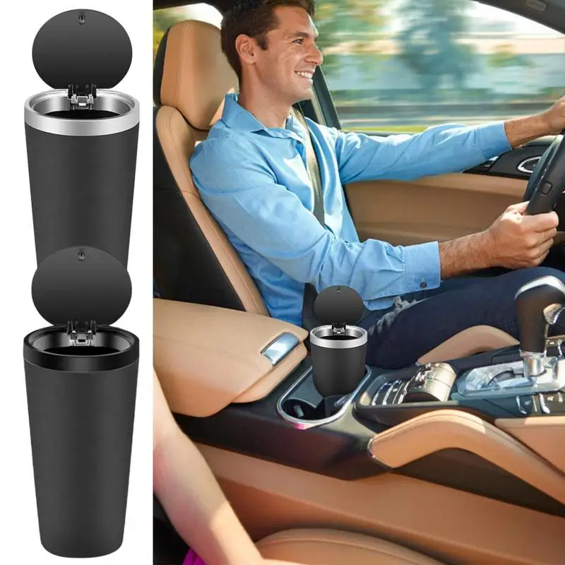

Car Cup Holder Can Trash Automotive Odor Blocking Garbage Bin Portable Auto Mini Trash Can With Lid Sedans SUVsTrucks