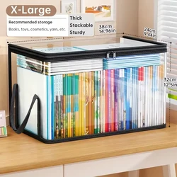 Transparent Flip - Top Storage Organizer with Viewing Window | Versatile Container for Toys, Crafts, and Supplies (Transparent Large)