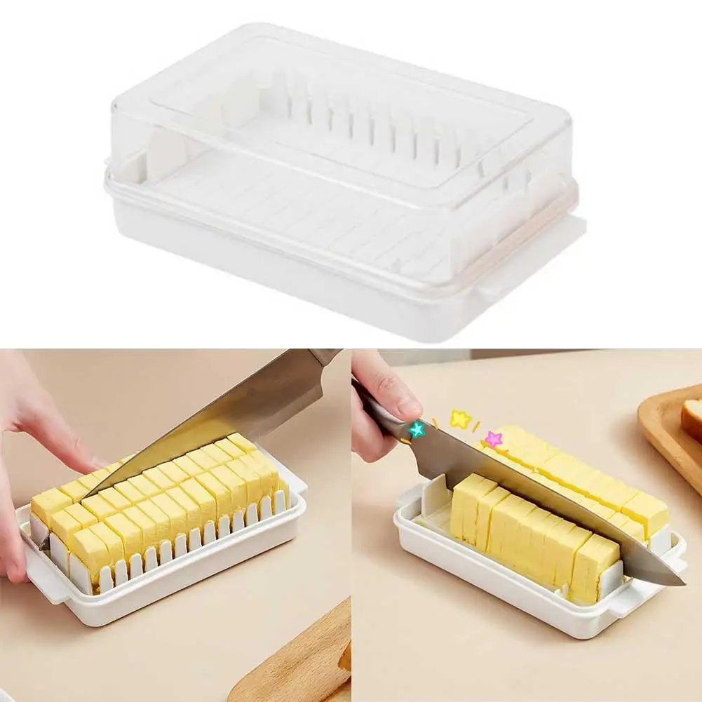 

Butter Cutting and Storage Companion Cheese Fresh Keeping Box with Dustproof Transparent Cover Separate Design for Ease of Use