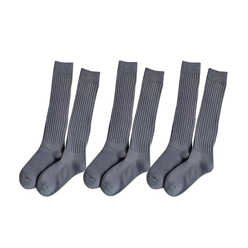 Cozy Wool Knee-Length Stacked Socks - Thick Coffee Colored Winter Warmth