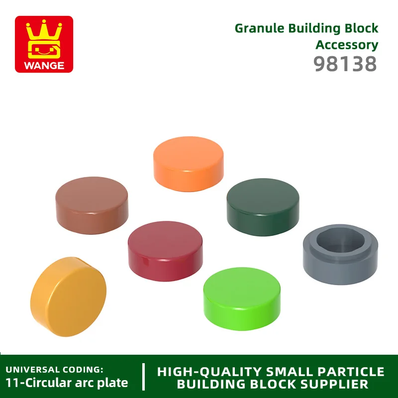 

20 Pcs/lot NO.98138 1 X 1 Cylindrical Sleeve Tile Round Block Moc Color Accessories Compatible with Brick DIY Children's Toy