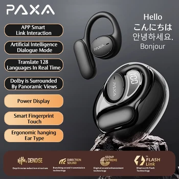 PAXA Openair5 AI Auricolare Bluetooth senza fili 5.4 Auricolare stereo Hi-Fi Touch Control Traduzione intelligente 128 lingue Microfono 1