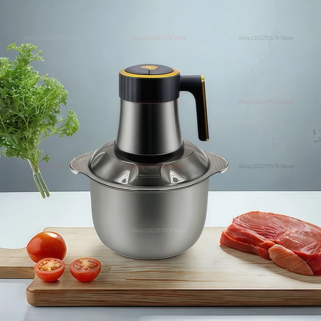 Electric Meat Grinder 5L Food Crusher Stainless Steel Multi-Functional Vegetable Slicer Processor Chopper for Kitchen Blenders 2