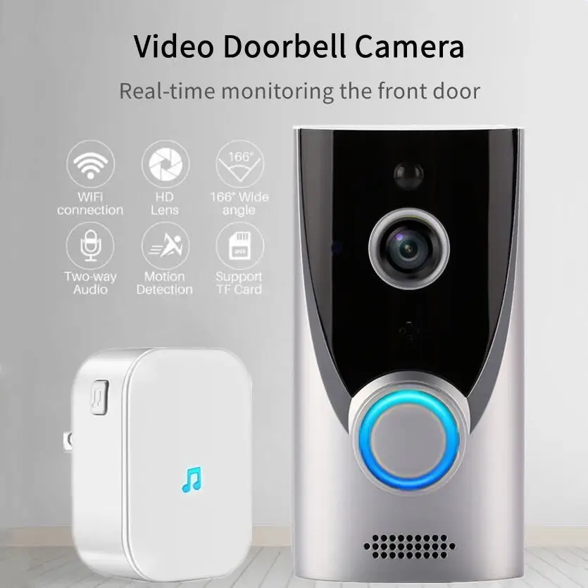 

720P HD WiFi Smart Home Video Doorbell Outdoor Wireless Motion Detection Waterproof Battery Intercom Door Bell Phone Camera