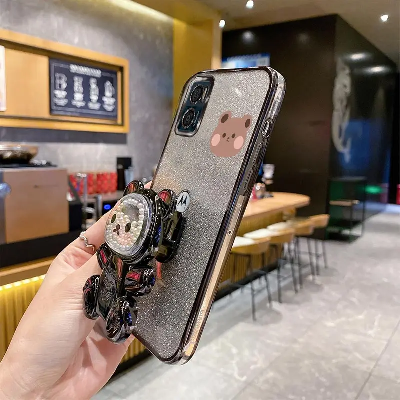 Glitter Bling Bear Phone Holder Case with Stand