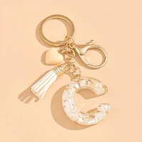 Mode blanc coeur gland lettre pendentif résine porte-clés femmes sac à dos breloques porte-clés clé voiture bibelot accessoire cadeau 4