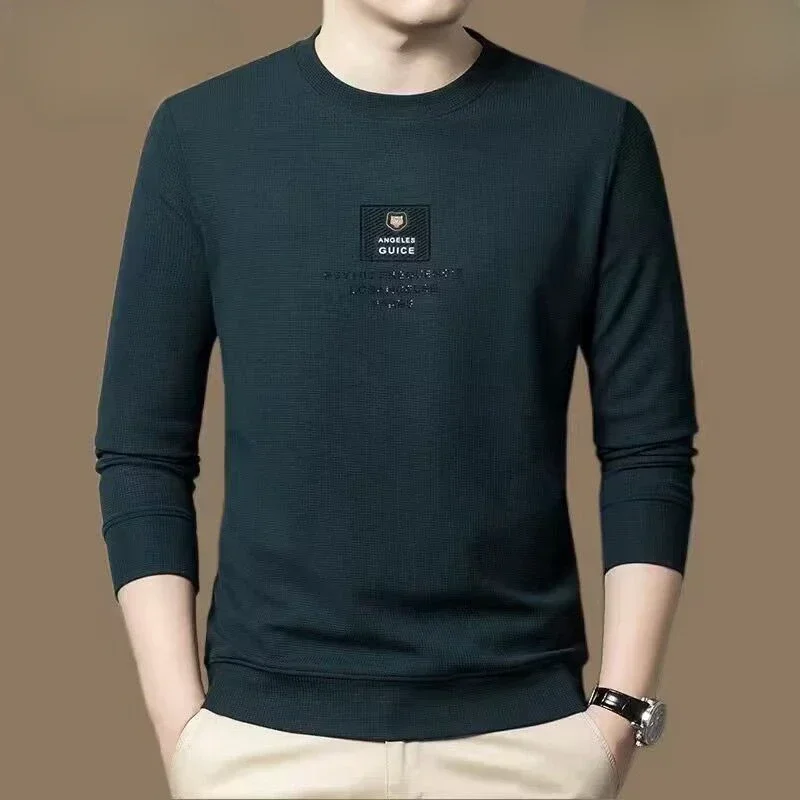 thumbnail image 1 of Sudaderas para hombre, cuello redondo, sin capucha, ropa para hombre, jersey, top sencillo, cuello redondo, camiseta blanca, estilo coreano de otoño, ofertas, 1 of 5