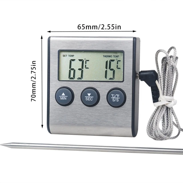 Digitális Sütő Hőmérő Konyhai Étel Főzés Hús Bbq Szonda Időzítő Víz Tej Hőmérséklet Főzési Szerszámok - Image 6