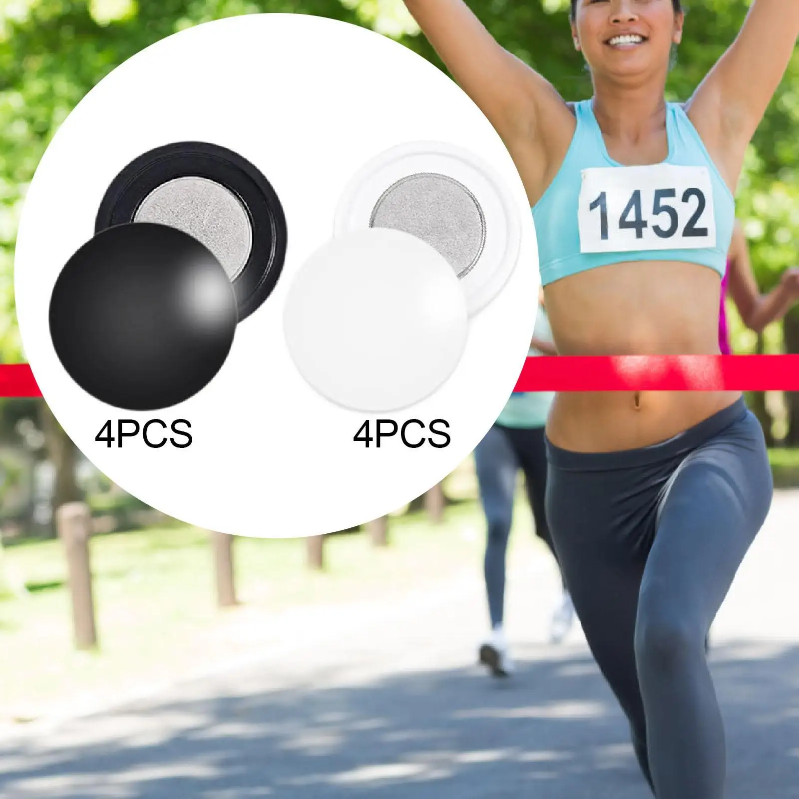 Competition Clips 4 Pair Magnetic Race Bib Clips Reusable for Triathlon Competition ...
