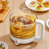 DEM-DG06 Multifunctional Electric Pot 1.2L Portable Electric Rice Cooker With Steamer HighQuality Glass Home Kitchen Appliance 2
