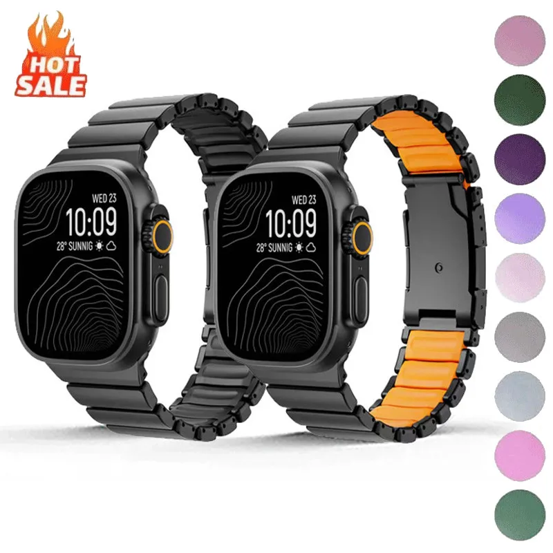 Titanium Silicone Metal Watch Band - Premium Style with Universal Fit