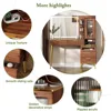 47.24" Big Modern Vanity Desk with Mirror and Lights,Makeup Vanity Desk with 5 Drawers and Storage Shelves & Power Outlet 6