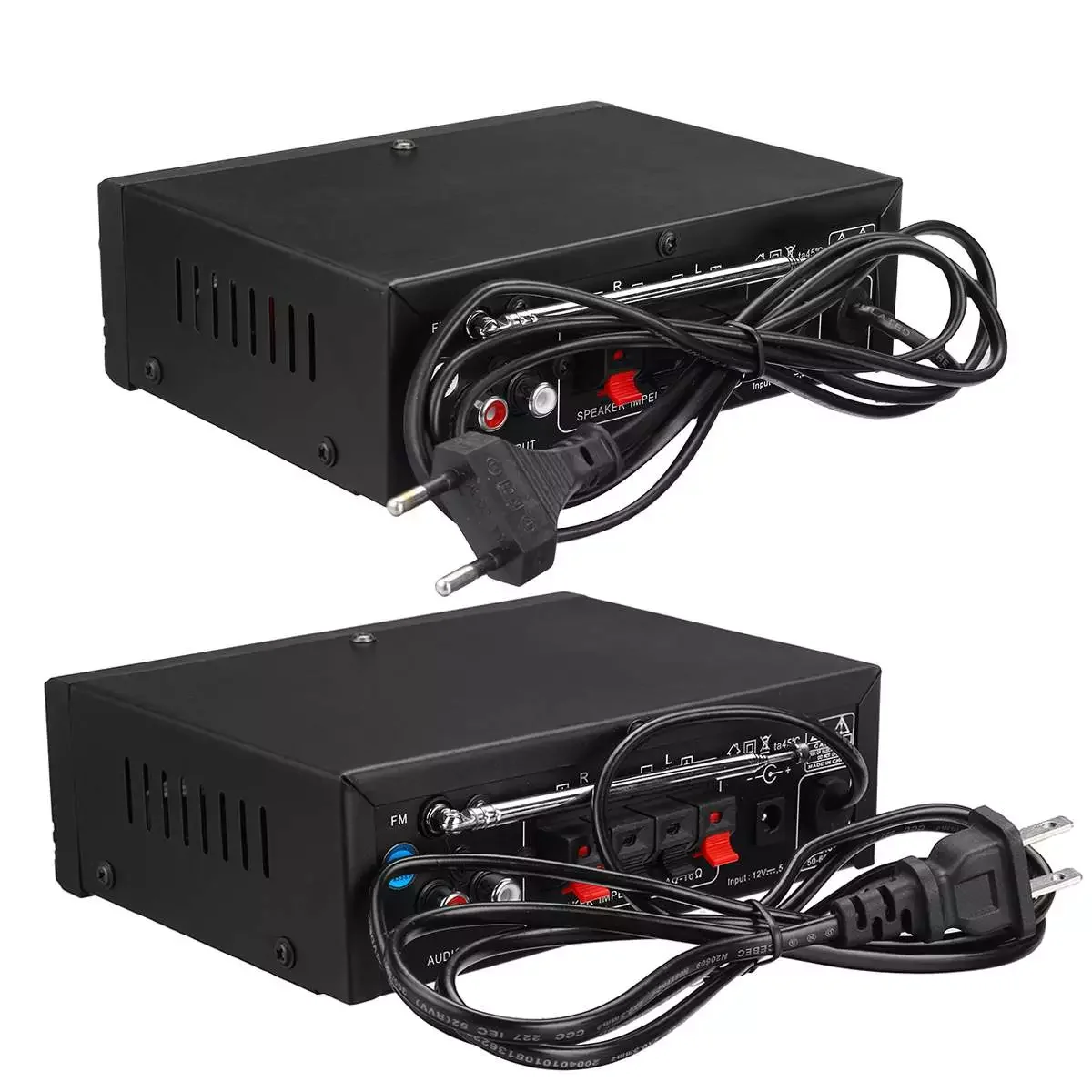 

New Home/Car Digital Audio Amplifier 100-220V DC12V Bass Power Bluetooth Hifi FM USB Auto Music Subwoofer Support MP3, Computer
