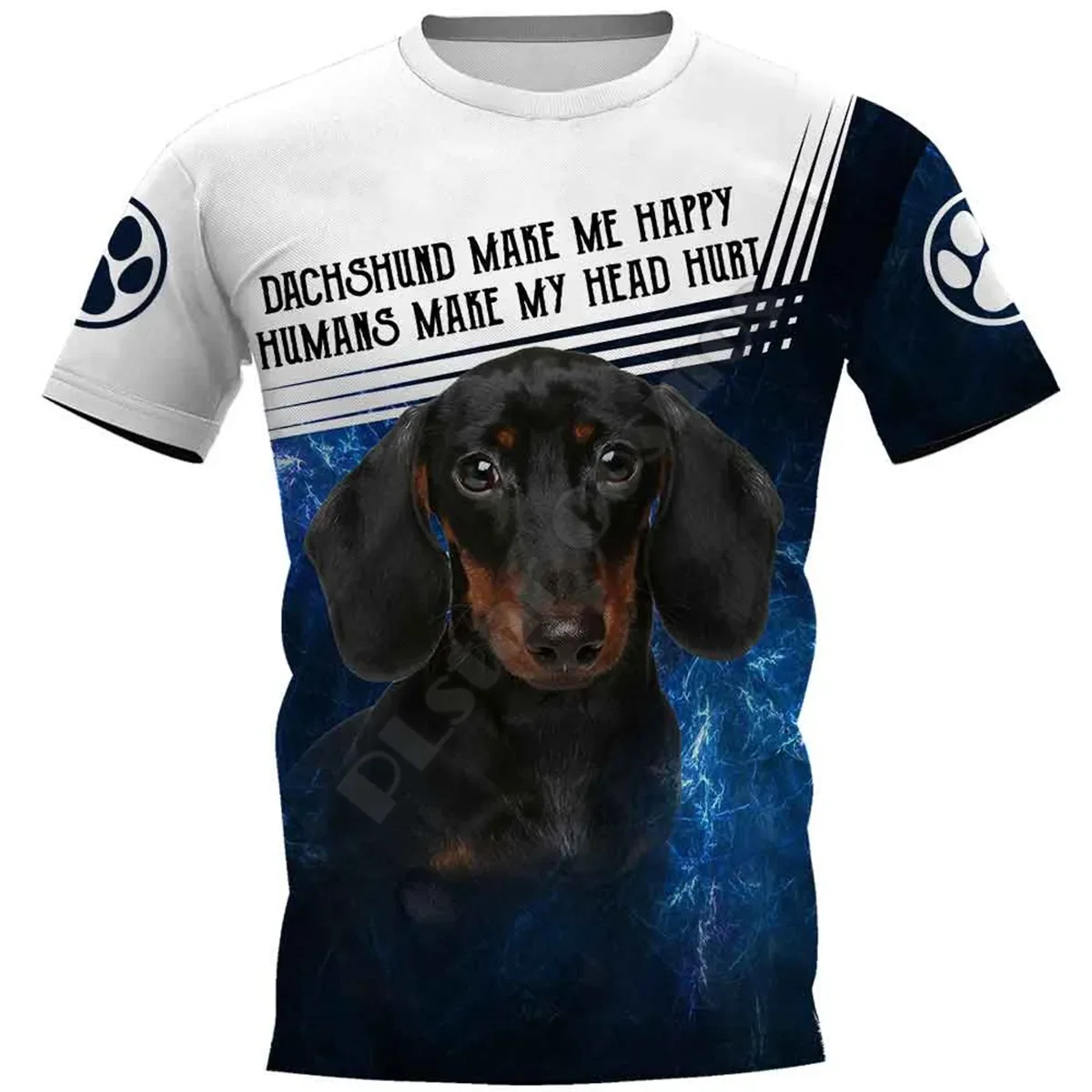 

PLstar Cosmos Galaxy Dachshund 3D Printed t-shirt Harajuku Streetwear T shirts Funny Dog Men For Women Short Sleeve