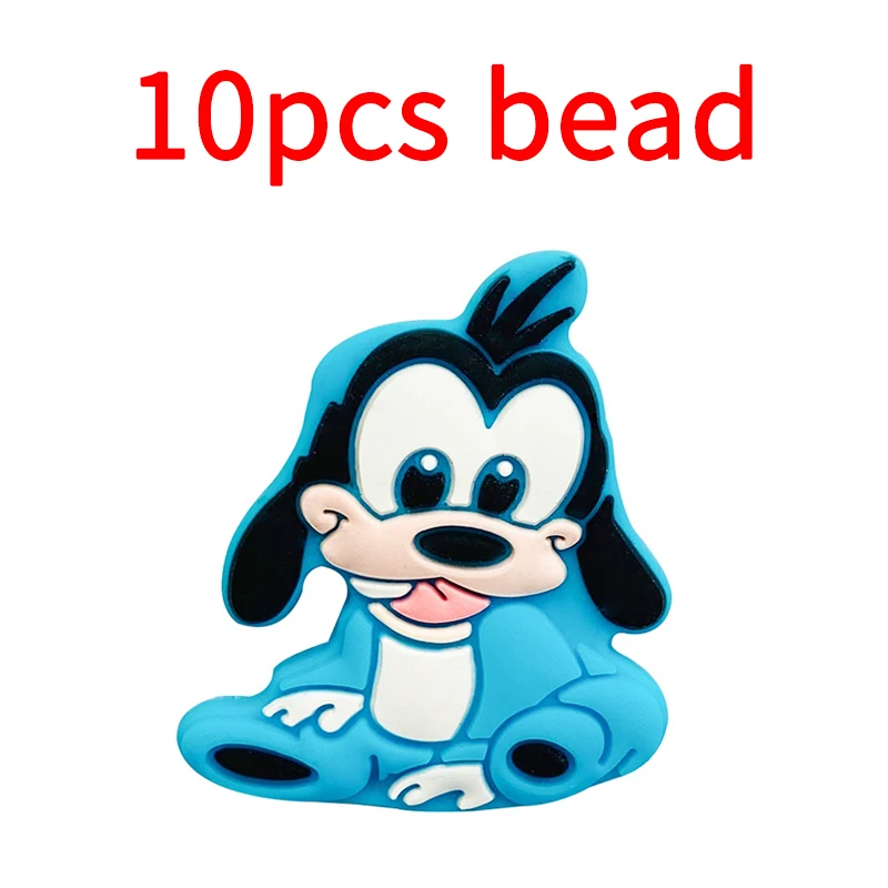 10pcs Silicone Bead Disney Baby Pacifier Bead Holder Chain Accessories BPA-Free