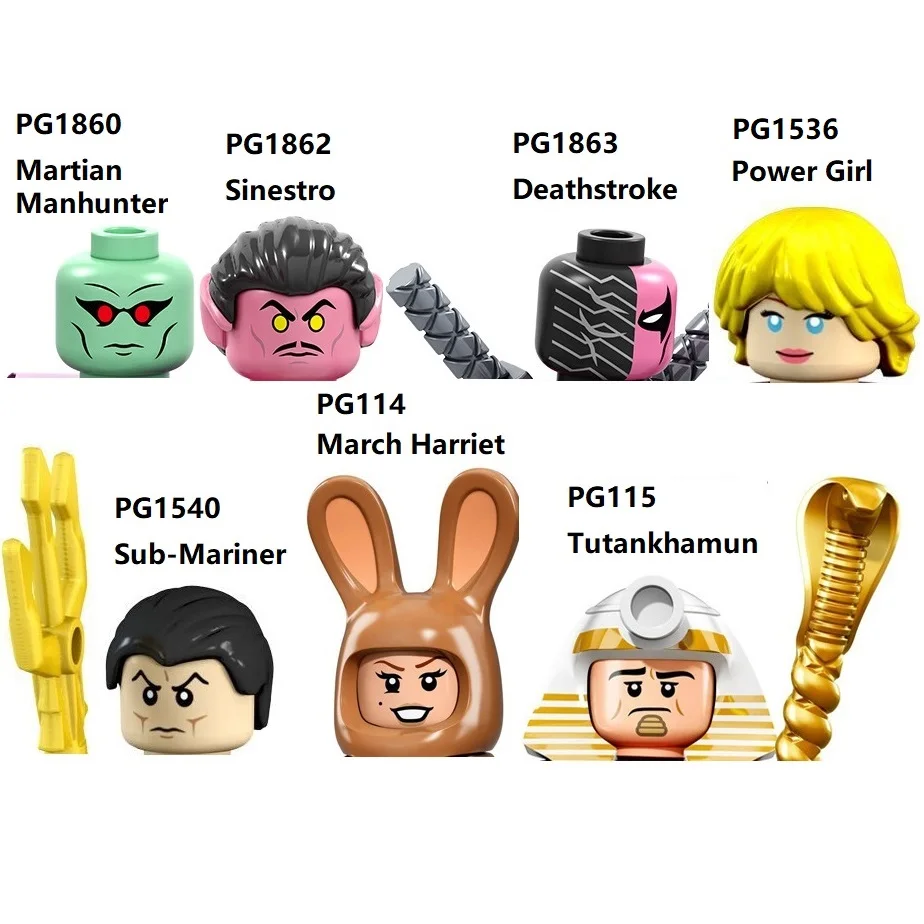 Tutankhamun Sub Mariner March Harriet Power Girl Deathstroke sinстро Martian Manhunter строительные блоки мини