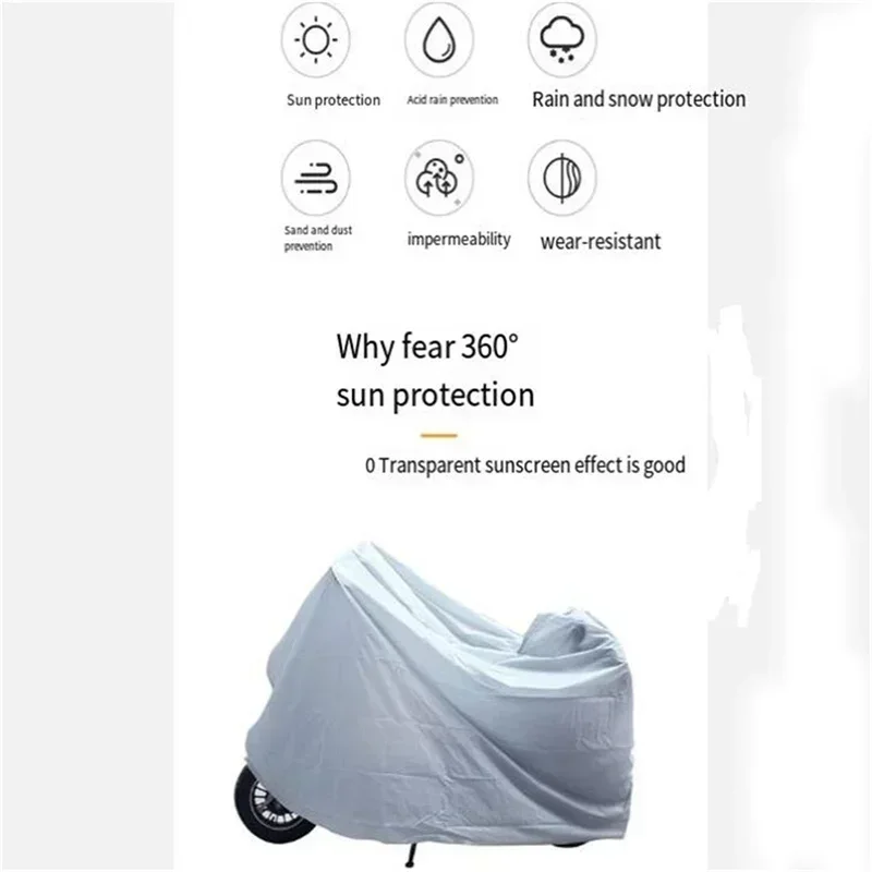 Silver Motorcycle Cover Waterproof Dustproof Anti-UV Outdoor Motorbike Rain Cover For Harley Davidson Street Glide Touring