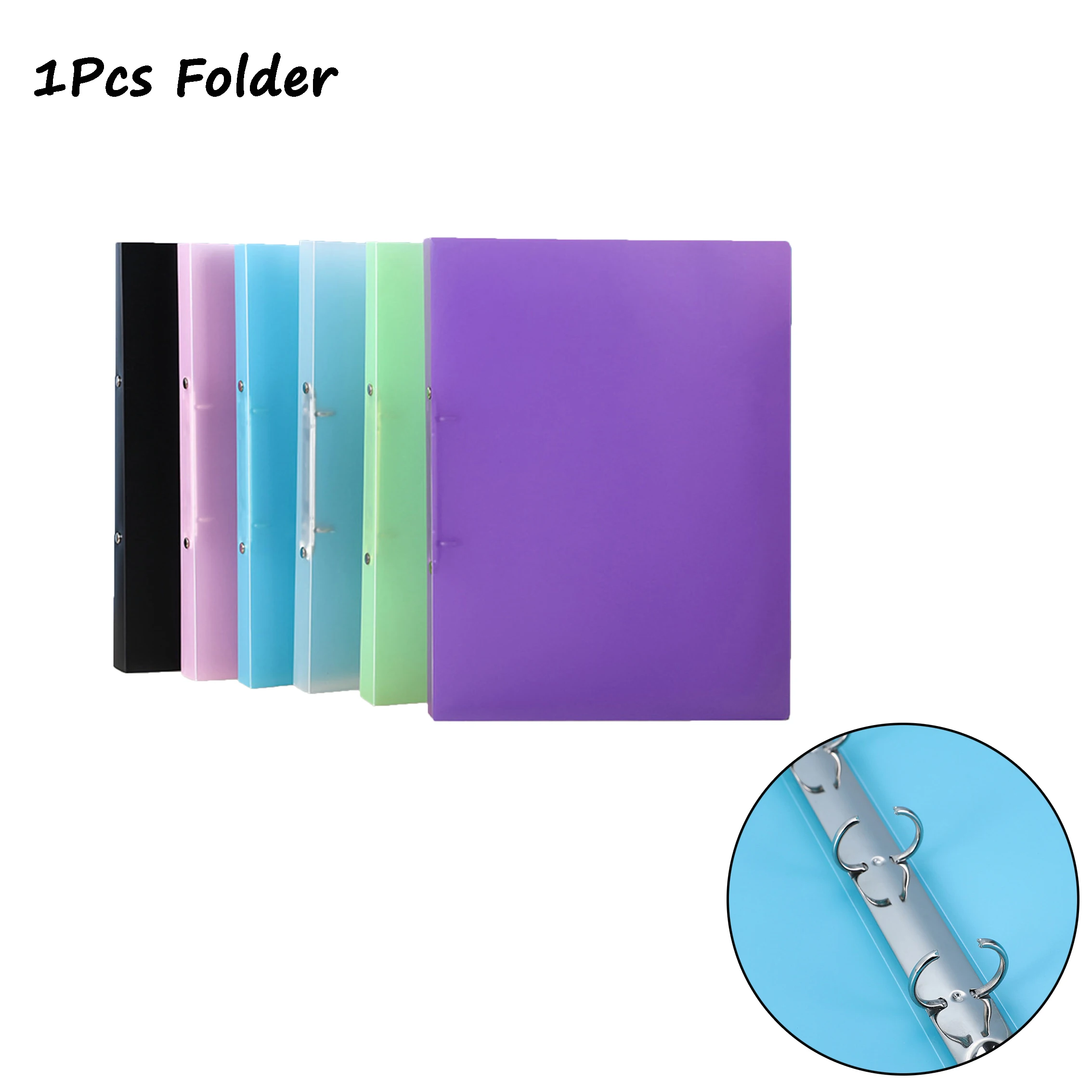 1 pièces A4 dossier perforé couleur bonbon Transparent en forme de O 2 trous, 3 trous, 4 trous classeur étanche