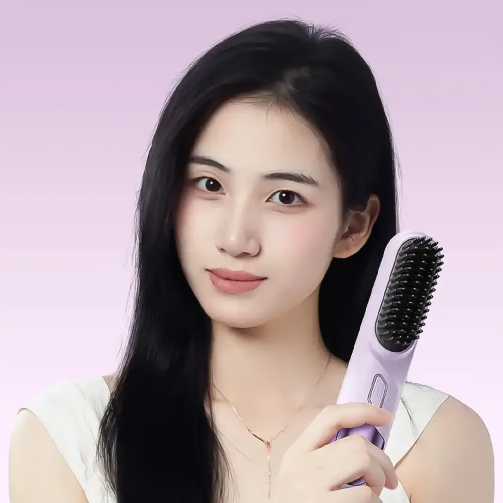 Hair Straighteners Wireless Mini Hair Curler Hot Comb Dryer Straightening Brush Styling Appliances Hot Comb Straightener