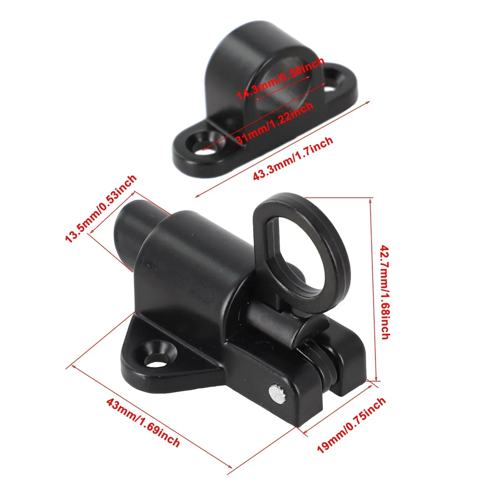 4.13 X 2.36 X 2.17 Inches Sliding Ring Door Pin Automatic SashLock Window Door Bolt Gate Security Pull Ring Spring Bolts Door Latch